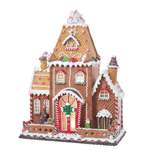16" FANCY CLAY DOUGH GINGERBREAD HOUSE 