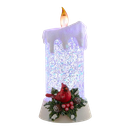 8.5" BATTERY OPERATED COLOR CHANGING LED LIGHTED CARDINAL CANDLE WATER
