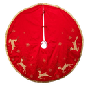 54"RED/TAN PATCHWORK RUNNING DEER TREE SKIRT