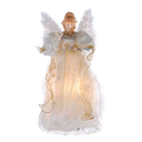 14"FIBER-OPTIC IVORY AND GOLD ANIMATED LED ANGEL TREETOP