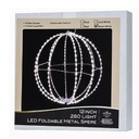 12" 280-LIGHT WARM WHITE LED FOLDABLE SILVER METAL SPHERE