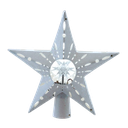 12.2" PRE-LIT WHITE GLITTER IRIDESCENT STAR TREETOP