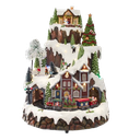 BATTERY-OPERATED MUSICAL LED MOUNTAIN VILLAGE TABLE PIECE 