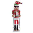 15" SKI SANTA WITH CHRISTMAS SWEATER NUTCRACKER