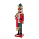 15" RED & GREEN WITH HORN NUTCRACKER