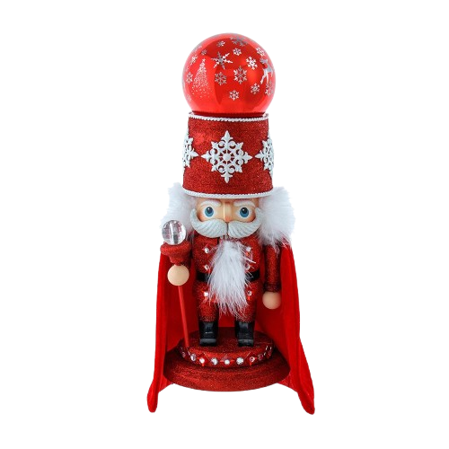 14.5 HOLLYWOOD NUTCRACKER MUSICAL RED SOLDIER WITH WATER GLOBE 