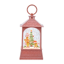 8.37" BATTERY OPERATED USB LED LIGHTED GINGERBREAD & TREE SCENE WATER LANTERN 