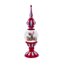 16" BATTERY OPERATED USB LIGHTED TOWER WITH SANTA SCENE VILLAGE 