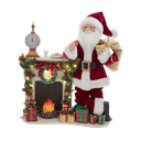 17" KSA KRINGLES SANTA WITH LED FIREPLACE MANTLE 