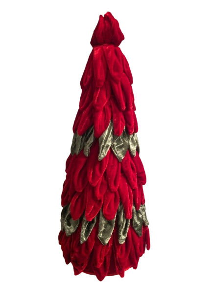 23” ARBOL DE TERCIOPELO ROJO Y VERDE.