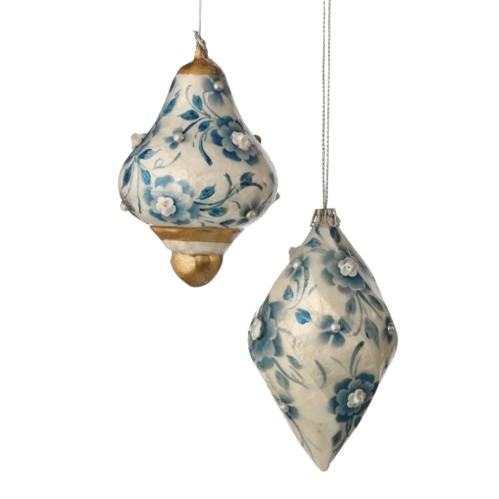 5-5.5" CAPIZ FLORAL DROP/FINIAL ORNAMENT - INDIVIDUAL