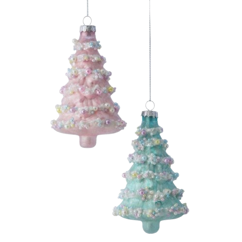 5" GLASS FROSTING TREE ORNAMENT - INDIVIDUAL