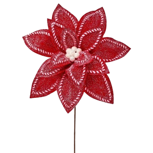 30" SUGAR/SPICE POINSETTIA STEM