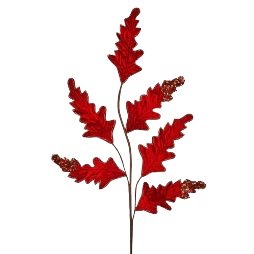 32" GLITTER VELVET ACANTHUS SPRAY