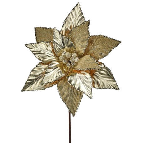 22" CHAMPAGNE BUBBLY POINSETTIA STEMV