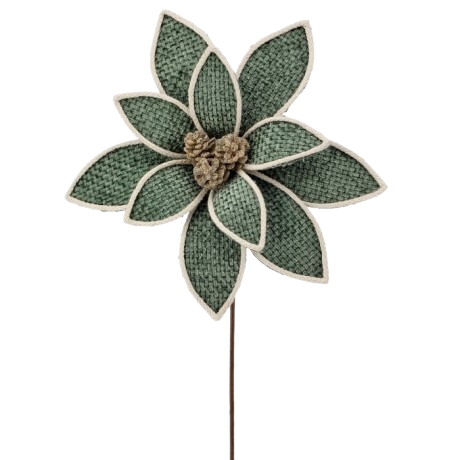 22" FOREST EDGE POINSETTIA STEM - GREEN 