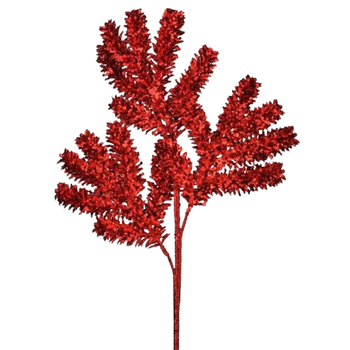 24" METALLIC SPRUCE SPRAY - RED