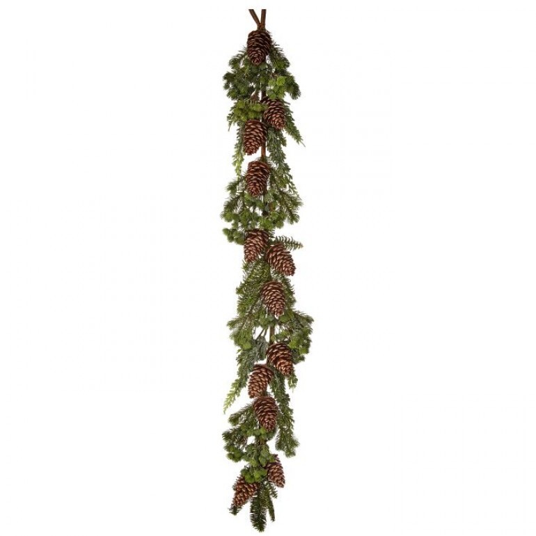 48" PE PINE/SPRUCE PINECONES GARLD UV PROOF