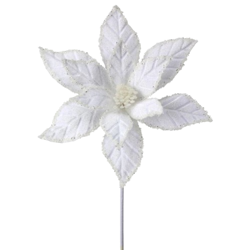 22" VELVET WINTER POINSETTIA STEM