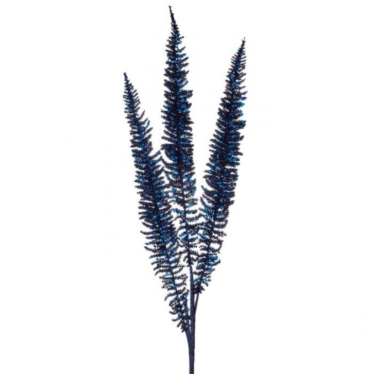 35" GLITTER FERN SPRAY - MIDNIGHT BLUE