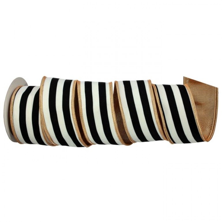 2.5" X5Y COTTON W/LAME STRIPE RIBBON
