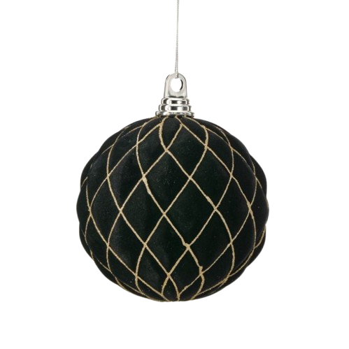 150MM VP FLCK W/GLTR DIAMOND BALL -  BX/2 - BLACK