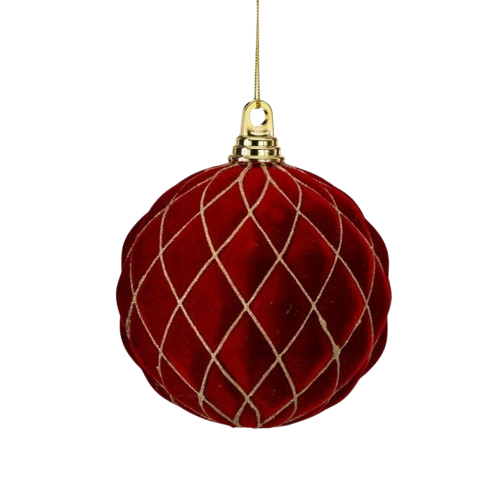 150MM VP FLCK W/GLTR DIAMOND BALL -  BX/2 - BURGUNDY