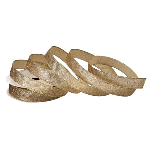 1"x20Y WIRED GLITTER /SATIN RIBBON - CHAMPAGNE