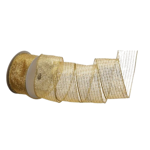 2.5"X20Y GLITTER STRIPE SHEER RIBBON