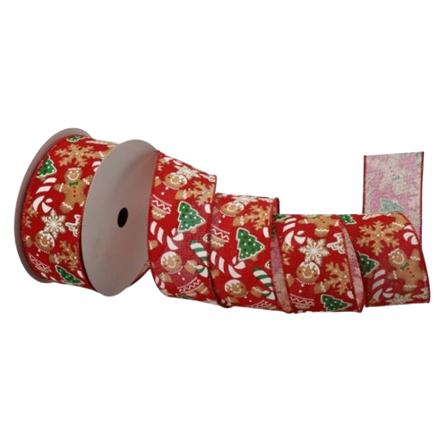 2.5"X20Y GINGERBREAD LANE COTTON RIBBON
