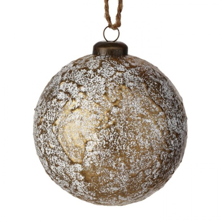 4" "FAUX" LEATHER METALLIC BALL ORNAMENT