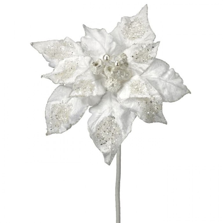 28"T GRANDE GLAMOUR POINSETTIA STEM 18"D