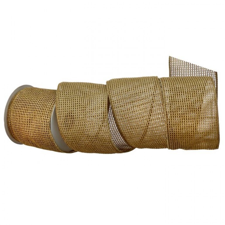 4"X10Y METALIC MESH RIBBON -  ANTIQUE GOLD