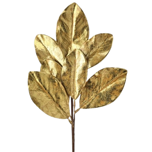 24" GILDED MAGNOLIA LEAF SPRAY