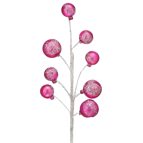 16" IRRIDESCENT BUBBLE SPRAY W/SNOW - HOT PINK