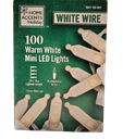 100 WARM WHITE MINI LED LIGNTS  (WHITE WIRE)