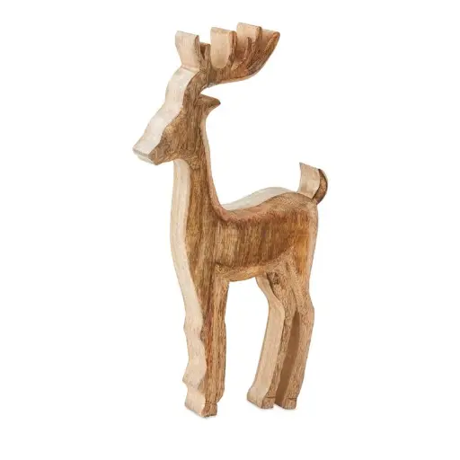 [MTX72413] MANGO WOOD DEER STANDING LAYING