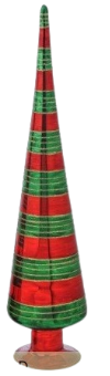 [MTX74003] GLASS W/GLITTER STRIPE TREE MED