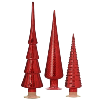 [MTX71397] 12" MERCURY GLASS TREE RED INDIVIDUAL