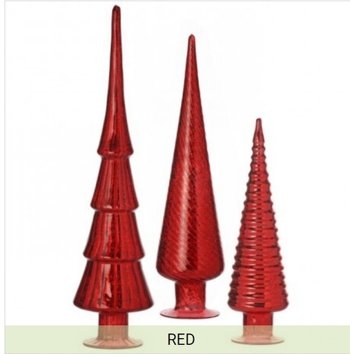 [MTX71397] 15" MERCURY GLASS TREE RED INDIVIDUAL