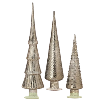 [MTX71397] 15" MERCURY GLASS TREE CHAMPAGNE INDIVIDUAL