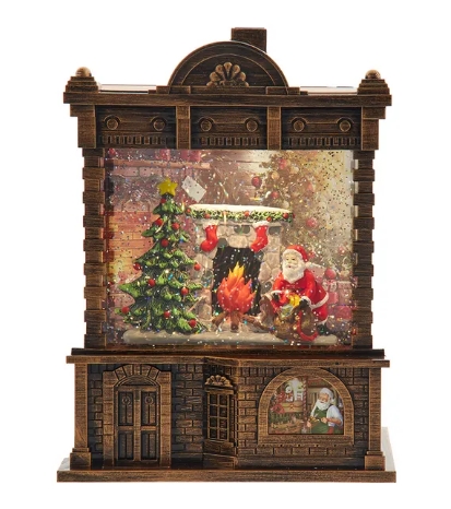 [JEL1418] 5.84´´BATTERY OPERATED LED SANTA FIREPLACE LANTERN WATER
