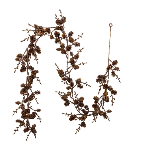 [H4797] 4´COPPER GLTTR CONES GARLAND X112