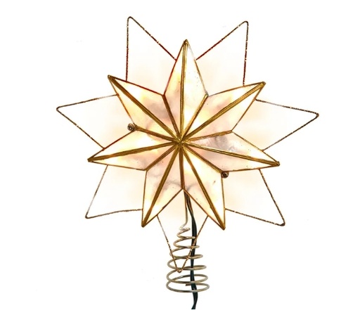 [UL3179] 10L 7PT CAPIZ CLEAR W/ WIRE TREETOP 