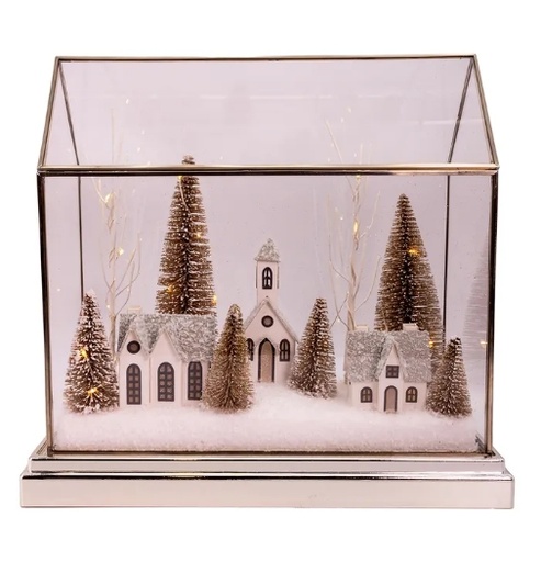 [JEL1032] 12´´B/O LIGHTED VILLAGE HOUSE