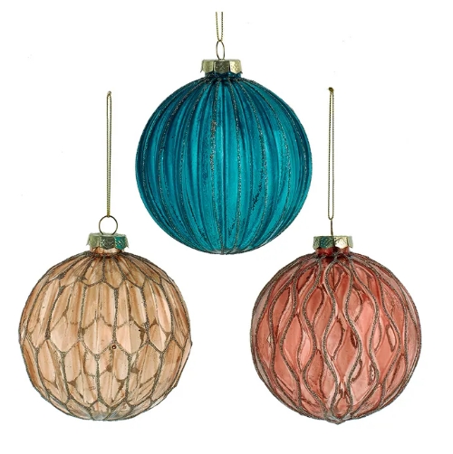 [F2292] 4´´TEAL/ROSE/GOLD TRANSPRNT BALLS INDIVIDUAL