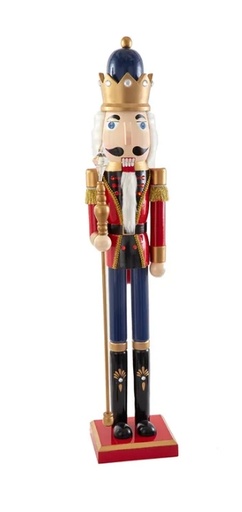 [F2330] 36´´WDN RED/BLUE KING NUTCRACKER