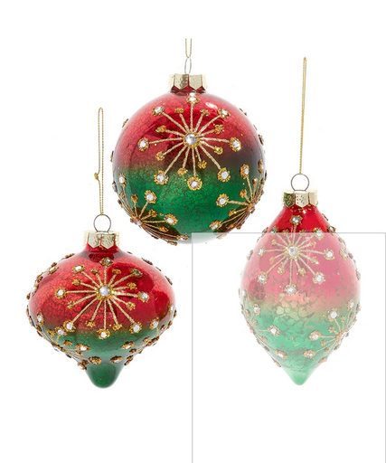 [D4540] 100MM RED/GRN BALL/ONION/DROP INDIVIDUAL