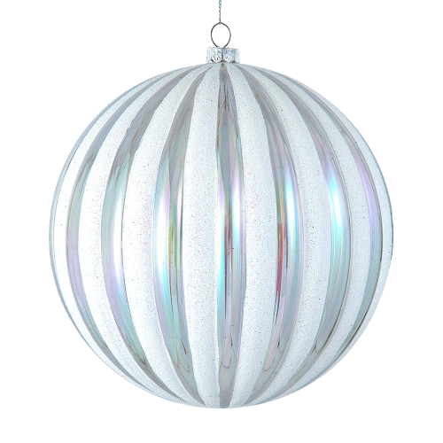 [J8251] 150MM IRID/GLTTR WHITE STRIPE BALL