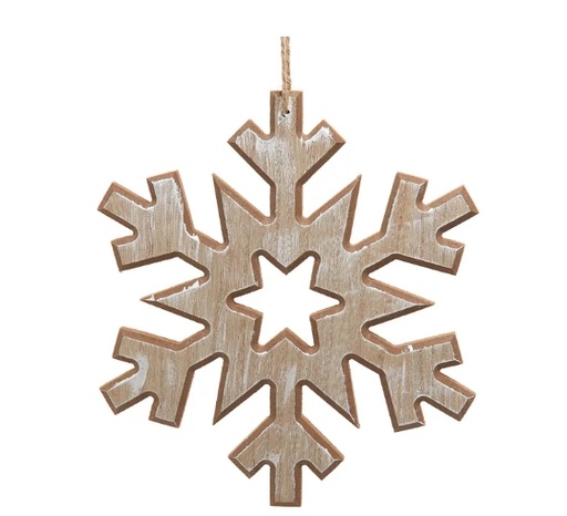 [D4522] 7.87´´WDN CHRISTMAS SNOWFLAKE ORN